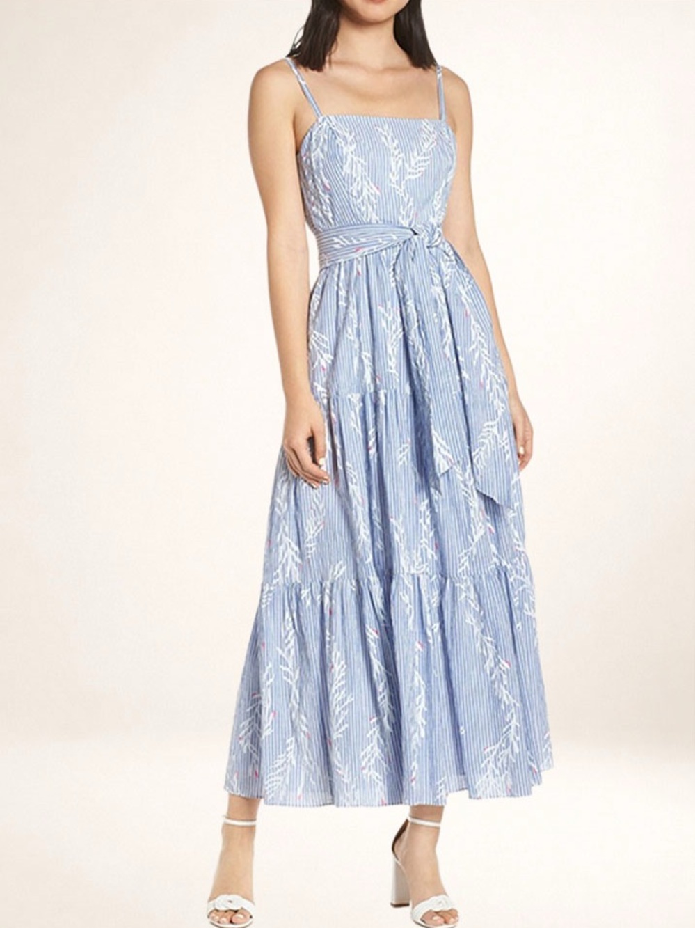Lilly Pulitzer Aviana Maxi Dress Blue Coral Print Size 2